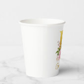 Floraal monogram bloemrijke aangepaste naam initia papieren bekers (Rechts)