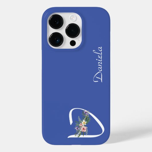 Floraal Monogram D Pensioen Case-Mate iPhone Case (Achterkant)