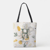 Floraal Monogram H – Levendige Botanische Letterku Tote Bag (Achterkant)