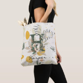 Floraal Monogram H – Levendige Botanische Letterku Tote Bag (Dichtbij)
