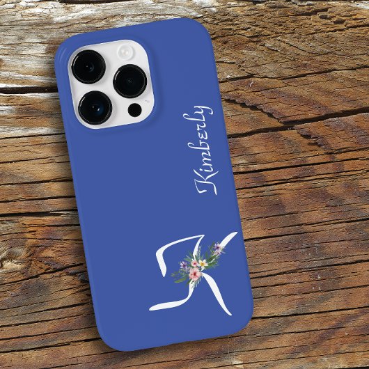 Floraal Monogram K Pensioen iPhone Hoesje