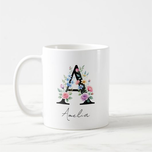Floraal Monogram – Letter A Koffiemok (Links)