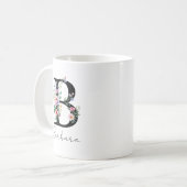Floraal Monogram – Letter B Koffiemok (Voorkant links)