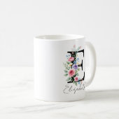 Floraal Monogram – Letter E Koffiemok (Voorkant rechts)