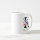 Floraal Monogram – Letter K Koffiemok (Voorkant rechts)