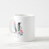 Floraal Monogram – Letter M Koffiemok (Voorkant links)