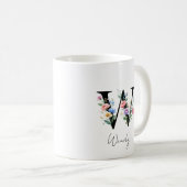 Floraal Monogram – Letter W Koffiemok (Voorkant rechts)