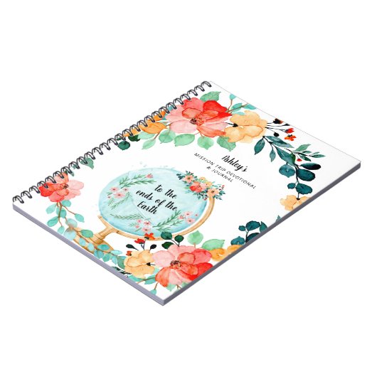 Floraal monogram | Mission Trip Devotional Journal Notitieboek (Linkerzijde)