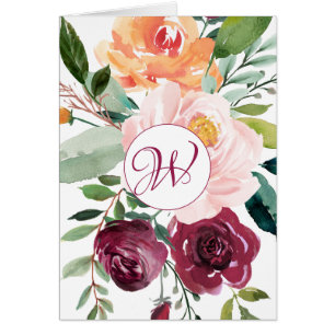 Floraal Monogram Ontwerp Aangepast