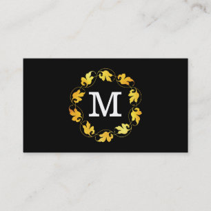 Floraal monogram / Variatie   Lux (goud) Visitekaartje