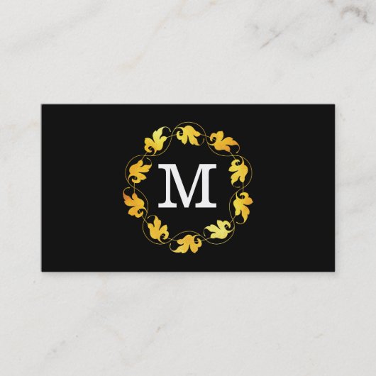 Floraal monogram / Variatie | Lux (goud) Visitekaartje (Voorkant)