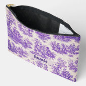 floraal paarse toile de jouy monogram etui (Open)