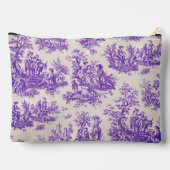 floraal paarse toile de jouy monogram etui (Achterkant)