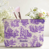 floraal paarse toile de jouy monogram etui