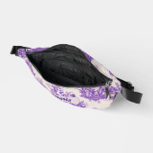  floraal paarse toile de jouy monogram heuptasje (Open)