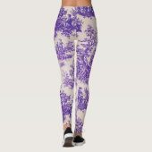 floraal paarse toile de jouy monogram leggings (Achterkant)