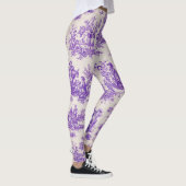 floraal paarse toile de jouy monogram leggings (Rechts)