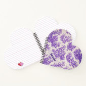  floraal paarse toile de jouy monogram notitieboek (Binnen)