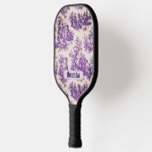  floraal paarse toile de jouy monogram pickleball paddle (Links)