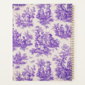  floraal paarse toile de jouy monogram planner (Achterkant)