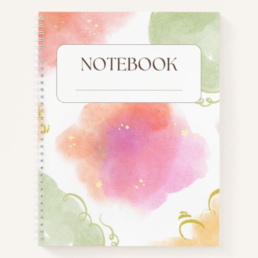 Floraal Pastel Spiraal Notebook - Esthetisch Noteb Notitieboek (Voorkant)