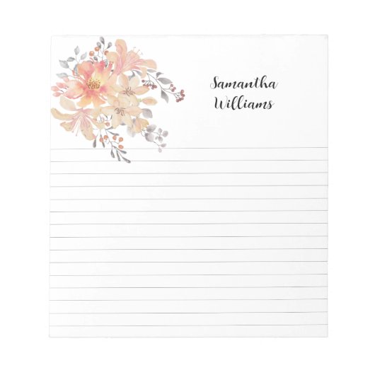  floraal posie aangepaste notitieblok (Voorkant)