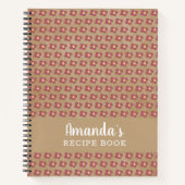 Floraal recept voor roestvrij beige bloemenpatroon notitieboek (Voorkant)