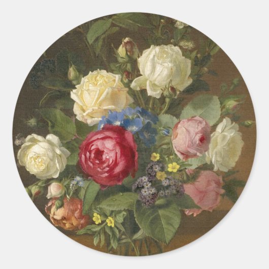 floraal ronde sticker (Voorkant)