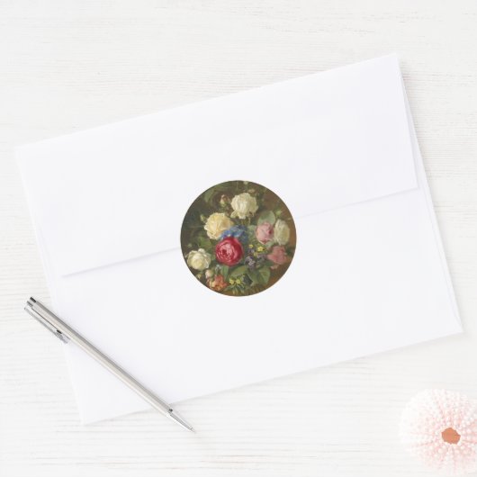 floraal ronde sticker (Envelop)