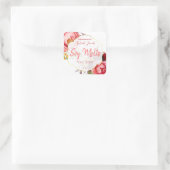  floraal soja smeltlabel vierkante sticker (Tas)