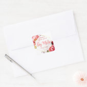  floraal soja smeltlabel vierkante sticker (Envelop)