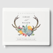 FLORAAL SUCCULENT ANTLER BOHEMIAN ALLURE MONOGRAM GASTENBOEK (Voorkant)
