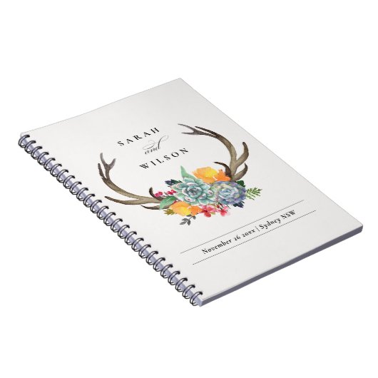 FLORAAL SUCCULENT ANTLER BOHEMIAN ALLURE WEDING NOTITIEBOEK (Rechterzijde)