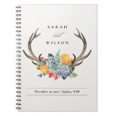 FLORAAL SUCCULENT ANTLER BOHEMIAN ALLURE WEDING NOTITIEBOEK (Voorkant)