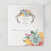 FLORAAL SUCCULENT ANTLER BOHEMIAN ALLURE WEDING PLAATSKAARTJE (Buitenkant ongevouwen)