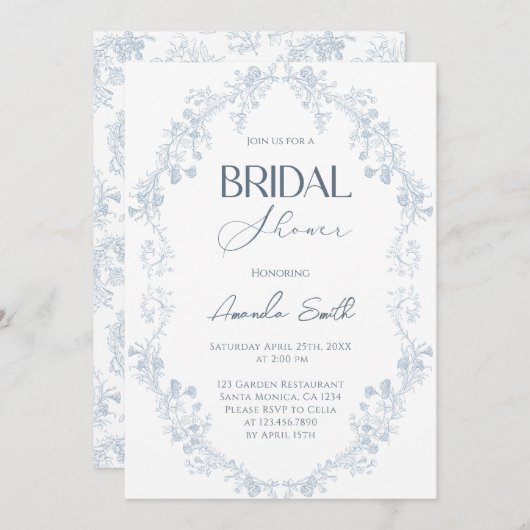  floraal vrijgezellenfeest kaart (Voorkant / Achterkant)