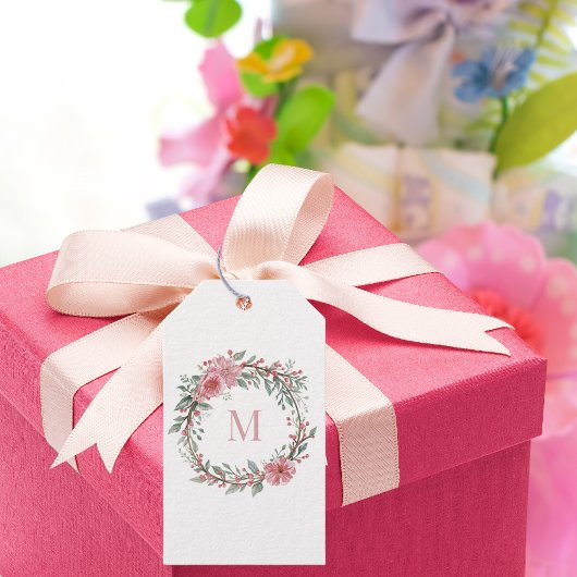 Floraal Waterverf Monogram – Initialen personalise Cadeaulabel