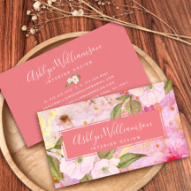  floraal waterverf script, perzik roze goud