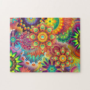 Floraalmozaïekpatroon Legpuzzel