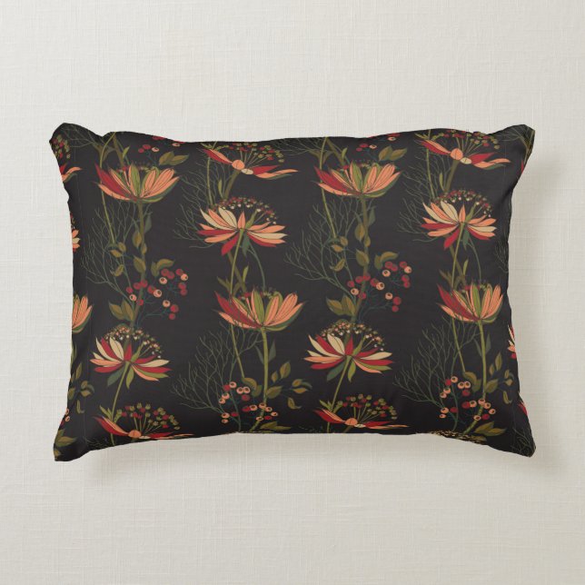 Floraalpatroon met wevend siermiddel van astrantia accent kussen (Voorkant)