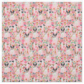 floraalroze rattenhond stof (Swatch)