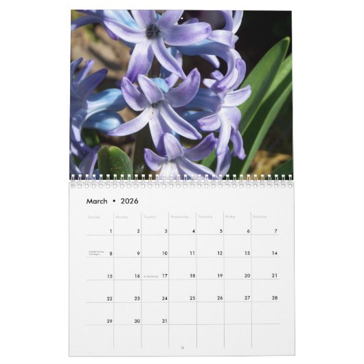 floraalschaduwen van paarse bloemen kalender (Mar 2026)