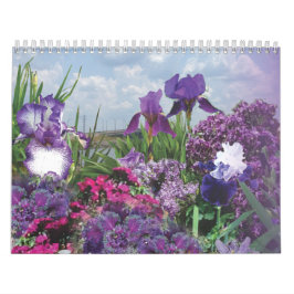 floraalschaduwen van paarse bloemen kalender