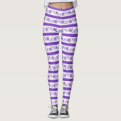 Floraalstrepen Leggings (Voorkant)