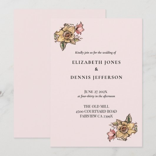 FLORAISON - Roze Kaart (Voorkant / Achterkant)