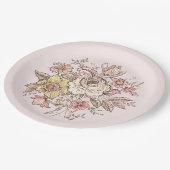 Floraison - roze papieren borden papieren bordje (Gekanteld)