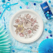 Floraison - roze papieren bordje (Feest)