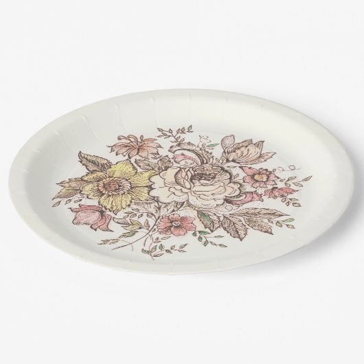 Floraison - roze papieren bordje (Gekanteld)