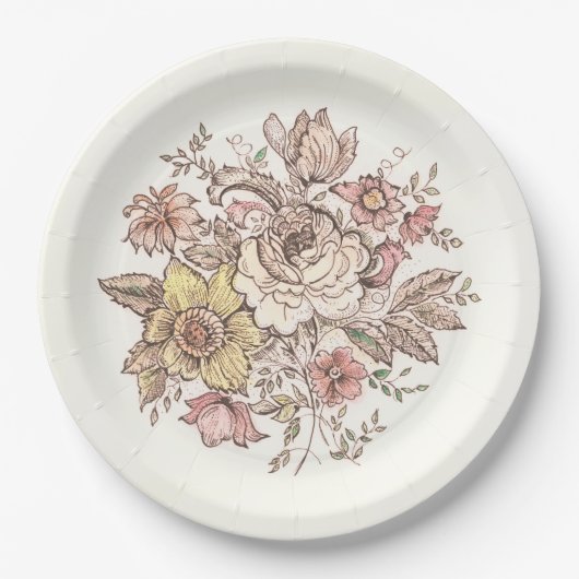 Floraison - roze papieren bordje (Voorkant)