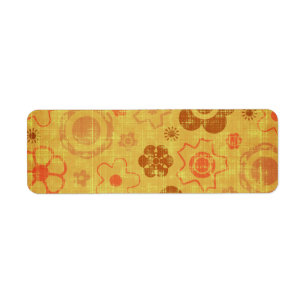 FLORAL17 RETRO SINAASAPPELS TAN BURNT DISTRESSED T ETIKET